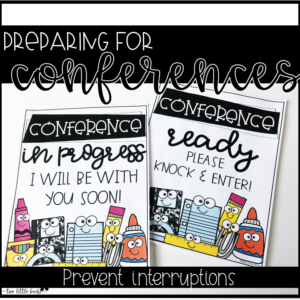 parent teacher conference sign for the door