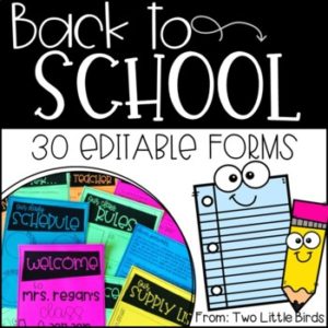 Back to School-Back to School Forms Editable