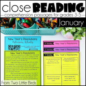 Reading Comprehension Practice | Close Reading Passages & Activities for January