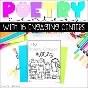 poetry unit for elementary students Poetry Centers for Writing Poetry, Poetry Analysis, Reading Poetry, and More