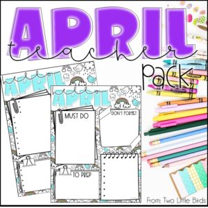 April Themed Digital Agenda Slides, Digital Stickers, Book Reviews & More