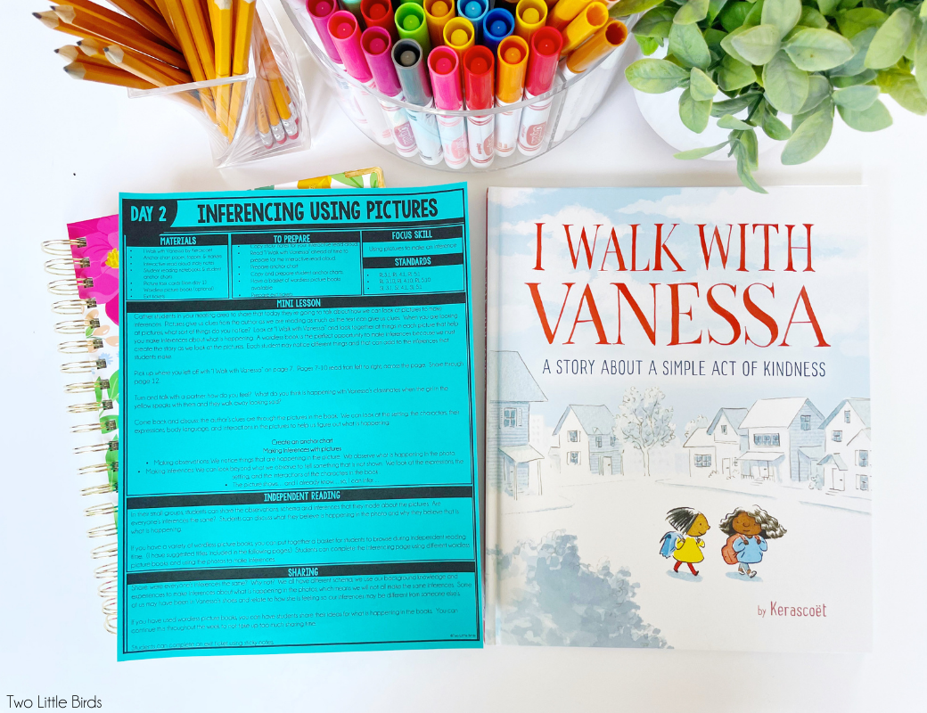 I Walk with Vanessa book and inference lesson plan