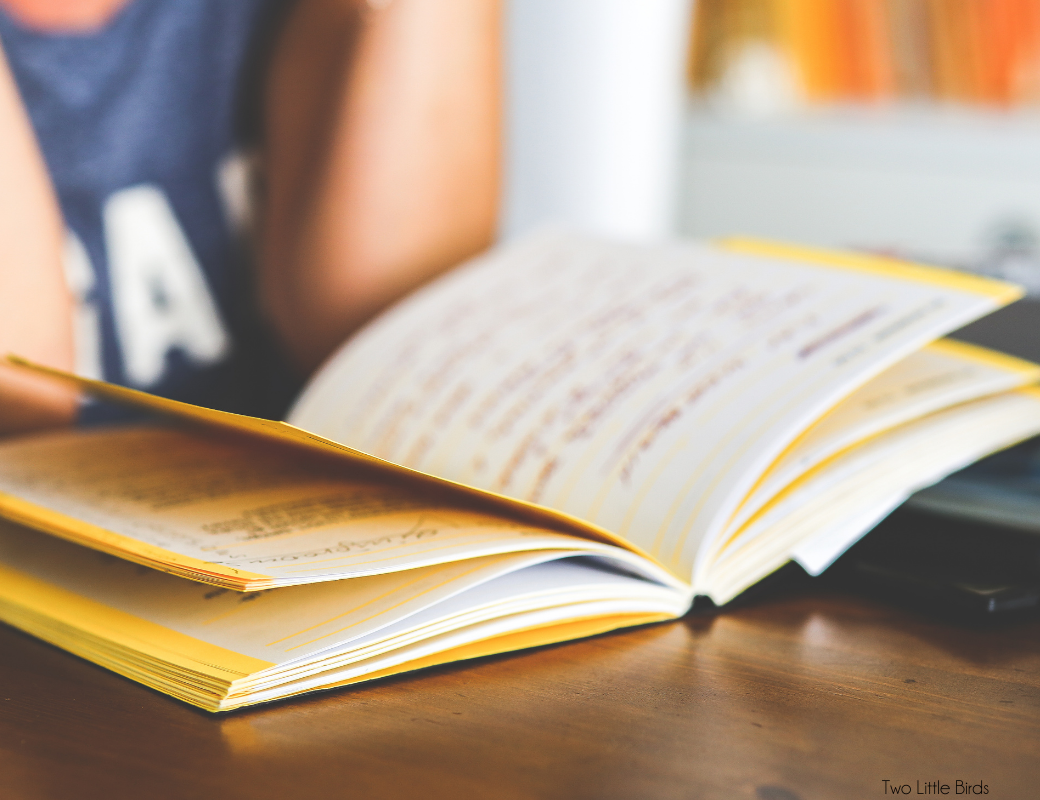 student reading a book
