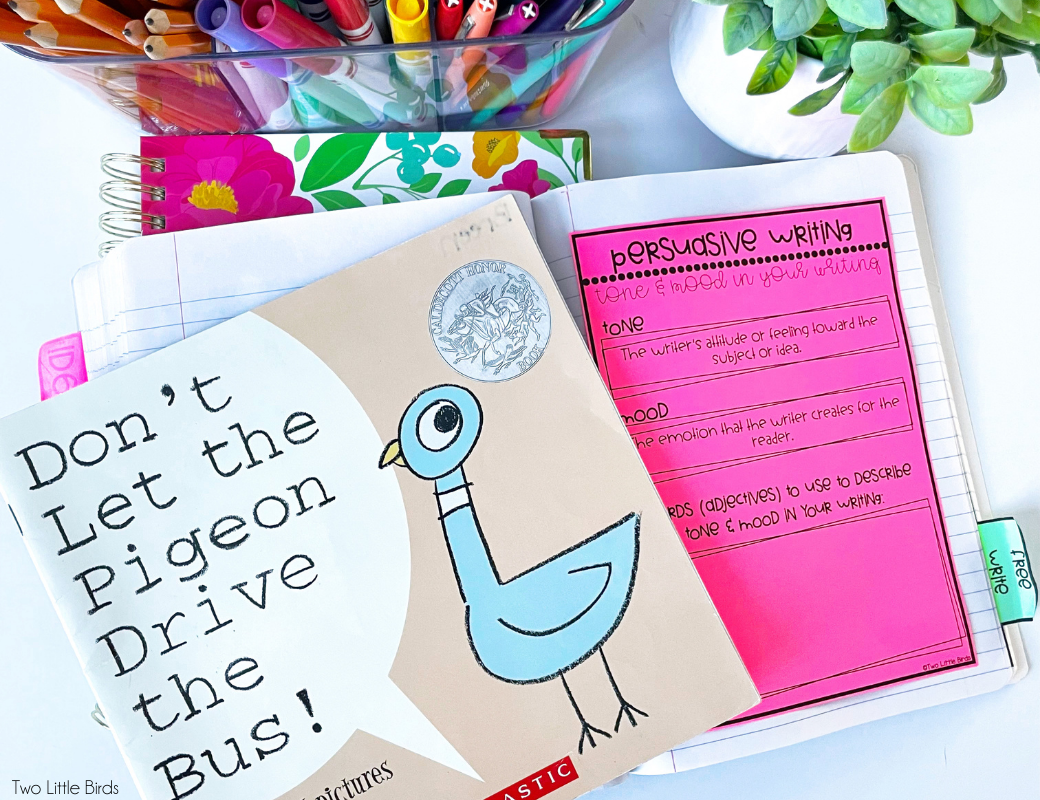 don't let the pigeon drive the bus book and writers notebook