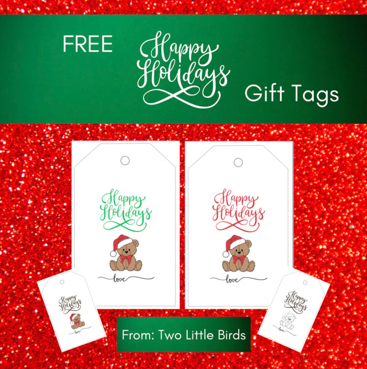 FREE Happy Holidays Gift Tags | Christmas Bears